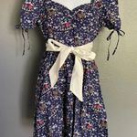 Unique Vintage NWT Retro Navy Mushroom and Rooster Dress MEDIUM Photo 4