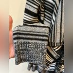 Faded Glory Striped Open Front Cardigan Sweater Black Gray White – Size Large Photo 5