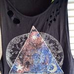 Charlotte Russe Black Distressed Zodiac Print Muscle Tee Photo 2