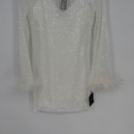 Lulus Marvelous Energy Sequin Mesh Long Sleeve Mini Dress Size XS White Photo 8