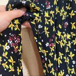 Derek Lam 10 Cosby Catia black yellow floral long bell sleeve dress Photo 6