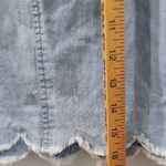 CeCe  Light Blue Scalloped  Denim Mini Hem Skirt Size 4 Photo 5