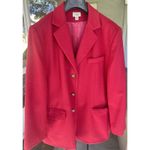 L.L. Bean Cashmere Wool Blazer Jacket Valentine's Day Red Classic Workwear Size XL Photo 2
