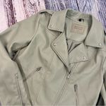 BLANK NYC  Women's Mint Green Vegan Leather Moto Jacket Photo 2