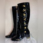 Tory Burch  Madison Black Patent Leather Knee High Boots Photo 1