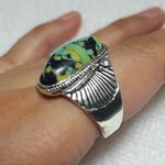 Vintage Tibet Silver Turquoise Ring size Photo 1