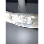 VTG Alpaca Mexico Sterling Silver Bangle Bracelet Abalone Blue Flower Inlay 7" Photo 7