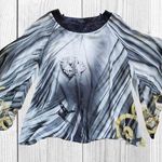 Paige MADISON  Women's Long Trumpet Sleeve Size XL Sheer Blouse Top Round Neck Photo 0