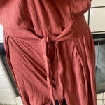 Becca  by Rebecca Virtue Ponza Crinkled Rayon Jumpsuit CoverUp Bronze size large Photo 6