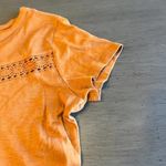 Derek Heart  Womens Medium Orange Crochet Trimmed Tiered‎ Short Sleeve Top Photo 3