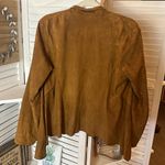 Coldwater Creek  100% Leather Open Cardigan Tan Photo 4
