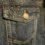 Chico's Dark Denim Jacket embroidered sequined beaded designs Photo 4