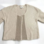 Loft Ann Taylor Chunky Knit Open Front Cardigan Sweater Cream Small Layering Photo 0