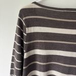 Smartwool  Brown Cream Multi Striped V Neck Sweater Merino Wool Photo 11