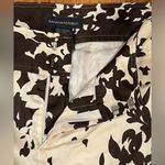 Banana Republic Cream & Brown Floral Leaves Lined Cotton Cropped Pants Size 6 Photo 3