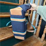 Coach Vintage Hampton Denim and Tan Leather Tote Bag Photo 7