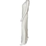 Lulus Glamourous Ever After White Sequin Beaded Backless Maxi Dress Women’s Sz M Photo 2