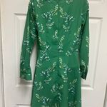 Ann Taylor Loft Green Flower Branch Flared Shirt Dress Photo 7