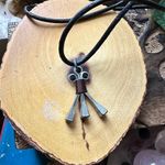 Horseshoe Nail Pendant Leather Cord Necklace Silver Photo 3
