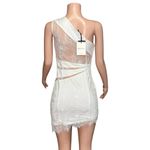 Michael Costello  x REVOLVE Rochelle One Shoulder Lace Mini Dress, Ivory, Small Photo 9