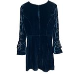 Parker Donatella Velvet Dress Eclipse Blue Sz 2 Long Bell Sleeves REVOLVE Silk Photo 3