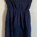 🌞Raviya Navy Elastic Bodice Halter Top Floral Design Mini Swim Cover Up A Blue Size M Photo 0