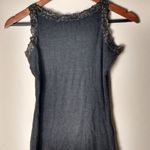Lena Jeans S Gray Ribbed Lace Tank Top Photo 3
