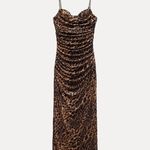 ZARA Maxi Dress Mesh Cheetah Animal Print Leopard  Bodycon Fitted Photo 23