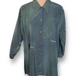 Vintage A Class Black Gray Oversized Button Down Shirt Abstract Art To Wear Size XL Photo 0