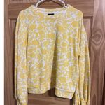 Who What Wear Women’s Sweatshirt Large Yellow Floral Long Sleeve Pockets EUC Photo 0