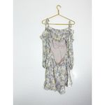 ASTR The Label Anastasia Cutout Mini Dress Small Ivory Lilac Floral Cottagecore Blue Photo 15