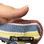 ZARA  Rib Texture Striped Pull On Flared Bell Bottom Pants‎ Multicolor Size Large Photo 8