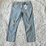 Refuge  Denim Women’s  Mom Jeans Distressed High Rise in light blue Size 13 Photo 1
