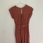 Monteau  Rose Pink V-Neck Surplice Short Sleeve Belted Wide Leg Jumpsuit Small S Photo 12