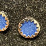 House of Harlow 1960 Sunburst Blue/Silver Pendant Necklace & Earrings Set Blue Photo 2