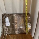 Rebecca Minkoff NWT LimeLife By Alcone Metallic Wristlet Pouch Envelope Purse Photo 5