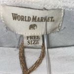 Cost Plus World Market Cream Blouse with Embroidered Sleeves sheer poof Sleeves Size L Photo 8