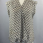 Lush Clothing Lush Printed Sleeveless Button-Up Blouse In Black & White Polyester Photo 0