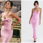 House Of CB  'Charmaine' Pink Corset Maxi‎ Dress NWOT size M Photo 1