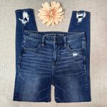American Eagle Dream Jeggings High Rise Skinny Jeans Distressed Frayed Size 8 Photo 9