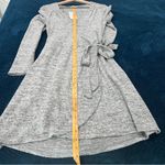 Lucky Brand Cloud Jersey Soft Heather Gray Long Sleeve V-Neck Wrap Dress Size M Photo 14