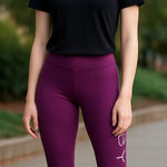 Spyder NWT  SPELL OUT HIGH WAISTED LEGGINGS PURPLE LARGE Photo 0