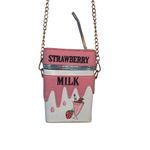 StrawberryMilk Carton Crossbody novelty purse strawberry shortcake purse costume Pink Photo 2