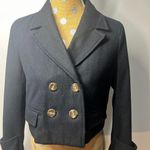 Cartonnier Anthropologie Cropped Wool Double Breasted Blazer Women's Small Blue Photo 8