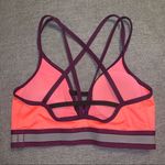 Victoria's Secret VSX  crisscross Sports bra, colorblock, salmon pink dark maroon Photo 2