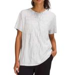 Lululemon  All Yours Short Sleeve T-Shirt Vitasea Thread Dye White Black Women 12 Photo 4