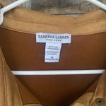 Sabrina Lauren NY faux suede button up layering solid camel shirt size xl Brown Photo 2