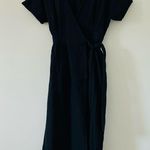 Marine layer Valencia Wrap Dress Black Cotton S Photo 1