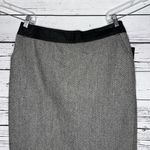 Worthington  NWT 14 Gray Black Herringbone Faux Leather Wool Blend Pencil Skirt Photo 1