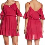 Wild Pearl NEW NWT Ruffle Dress Magenta Pink Cold Shoulder Cutout Mini Shift XS Photo 1